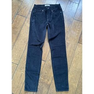 Madewell Black Velvet 9" High Rise Skinny Skinny Jeans Womens‎ 24X28